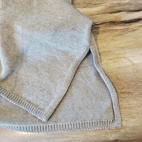 Worth Silver Gray Cardigan Hip Length 1 Button Neutral Minimalist Holiday Large - Picture 6 of 7